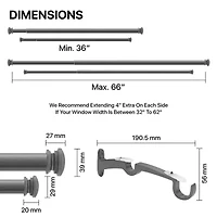 Deco Window End Cap Double Curtain Rod
