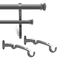 Deco Window End Cap Double Curtain Rod