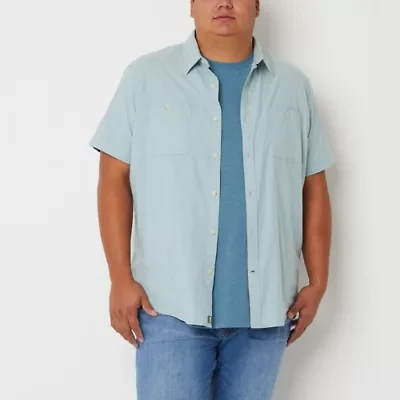 mutual weave Mens Short Sleeve Classic Fit Big and Tall Button-Down Shirt