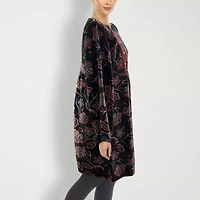White Mark Womens Long Sleeve Embroidered Paisley Sweater Dress