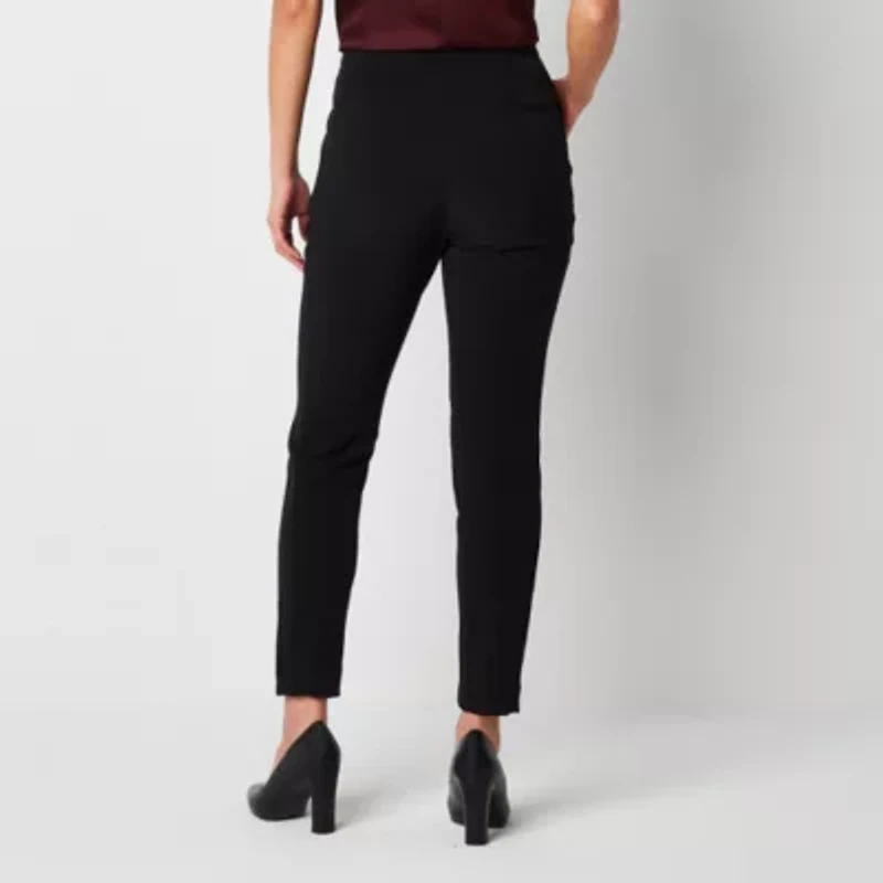 Worthington Womens Slim Mid Rise Ankle Pant