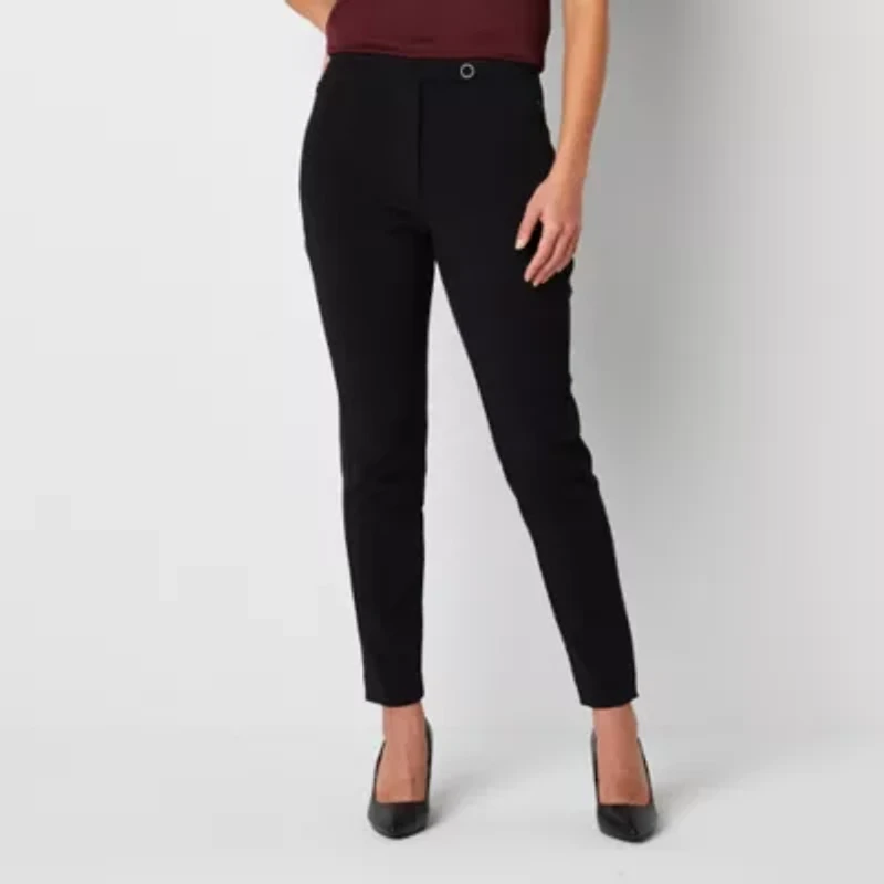 Worthington Womens Slim Mid Rise Ankle Pant