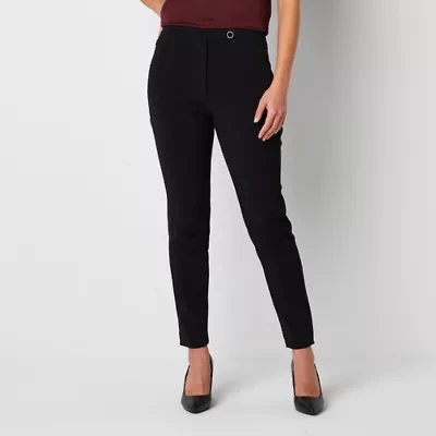 Worthington Womens Slim Mid Rise Ankle Pant