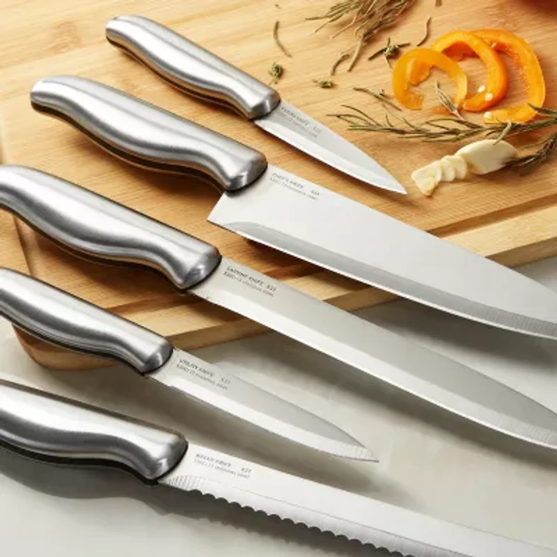 BergHOFF Dina Entity Stainless Steel 6-pc. Knife Block Set