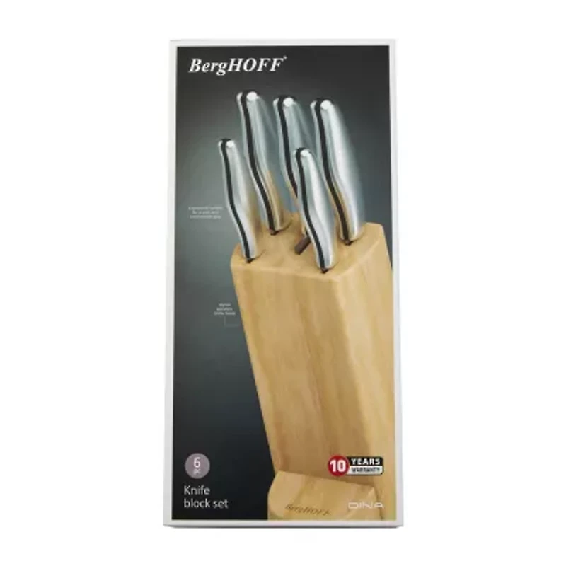 BergHOFF Dina Entity Stainless Steel 6-pc. Knife Block Set