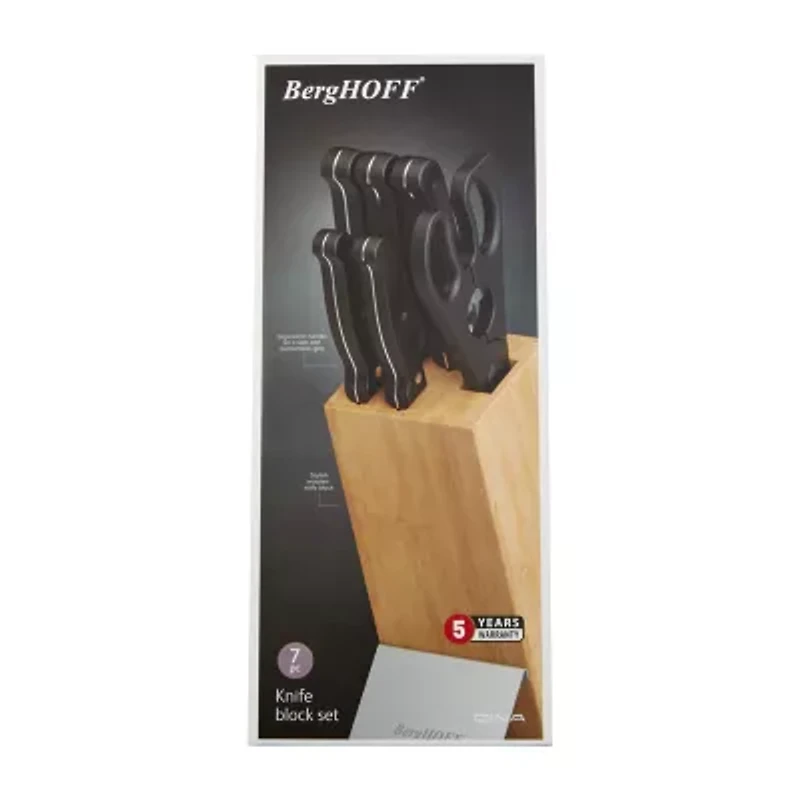 BergHOFF Dina Pica Stainless Steel 7-pc. Knife Block Set