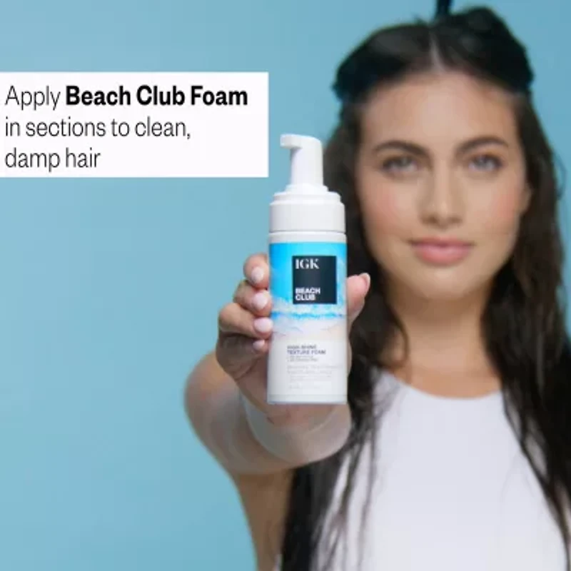 IGK Beach Club High-Shine Texture Foam Hair Mousse 5 oz.