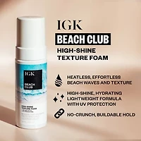IGK Beach Club High-Shine Texture Foam Hair Mousse 5 oz.