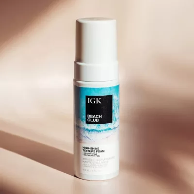 IGK Beach Club High-Shine Texture Foam Hair Mousse 5 oz.