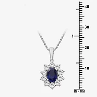 Womens Oval-cut Gemstone & / CT. T.W. Lab-Grown Diamond 10K Gold Pendant Necklace
