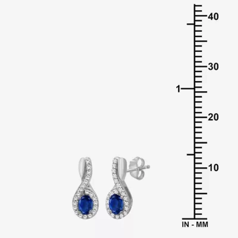 Womens Gemstone & 1/ CT. T.W. Natural Diamond 10K Gold Oval Drop Earrings