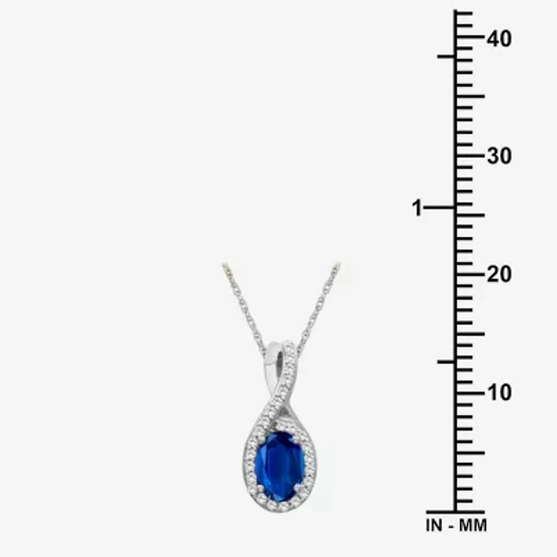 Womens Gemstone & 1/10 CT. T.W. Natural Diamond 10K Gold Oval 18 Inch Pendant Necklace