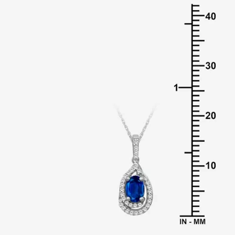 Womens Gemstone & 1/10 CT. T.W. Natural Diamond 10K Gold Oval 18 Inch Pendant Necklace