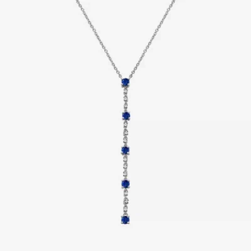 Womens Diamond Accent Gemstone 10K Gold 18 Inch Pendant Necklace