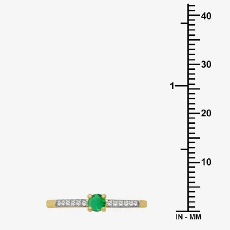 Womens Gemstone & 1/10 CT. T.W. Natural Diamond 10K Gold Cocktail Ring