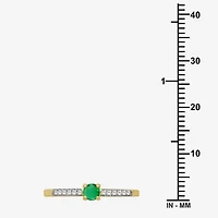 Womens Gemstone & 1/10 CT. T.W. Natural Diamond 10K Gold Cocktail Ring