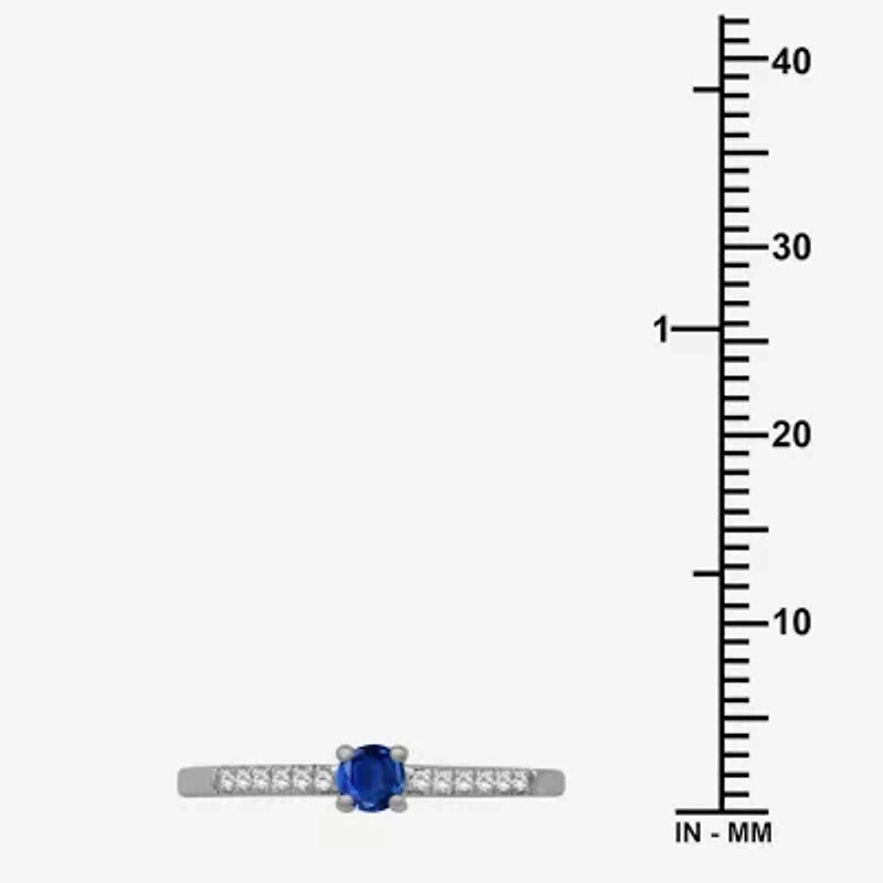 Womens Gemstone & 1/10 CT. T.W. Natural Diamond 10K Gold Cocktail Ring