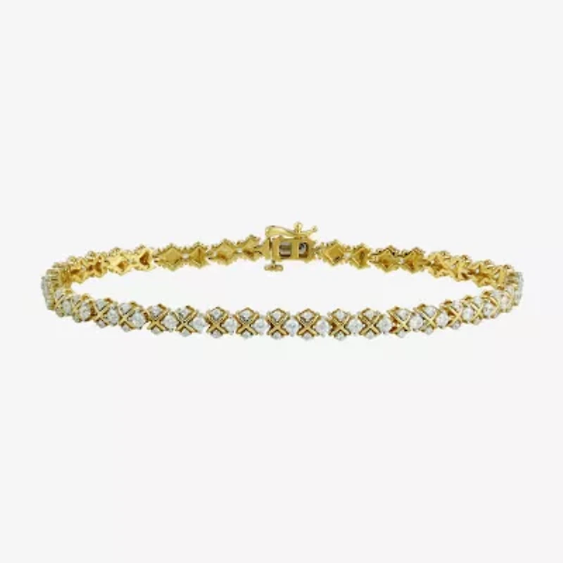 Womens CT. T.W. Lab Grown White Diamond 10K White Gold Tennis Bracelet