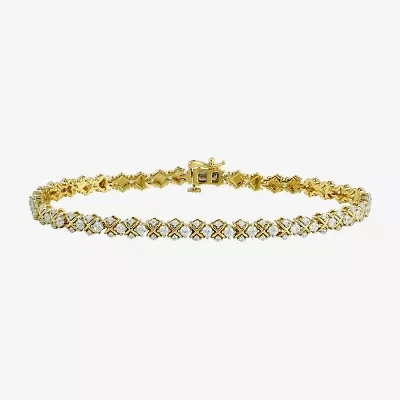 Womens CT. T.W. Lab Grown White Diamond 10K Gold Tennis Bracelet