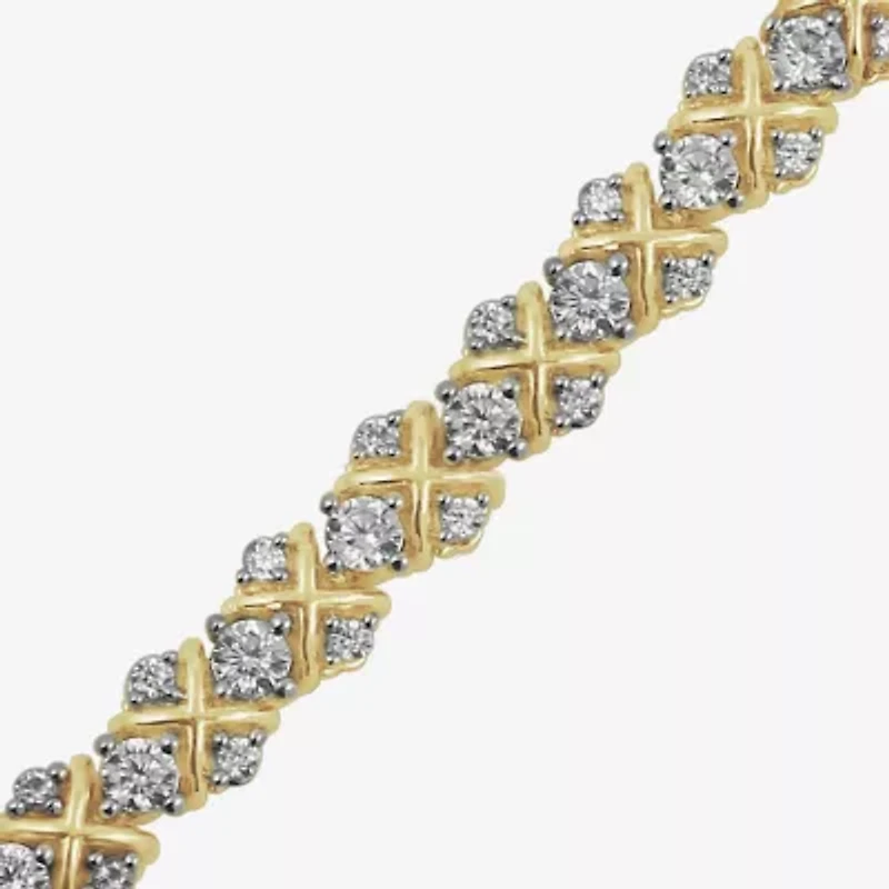 Womens CT. T.W. Lab Grown White Diamond 10K White Gold Tennis Bracelet