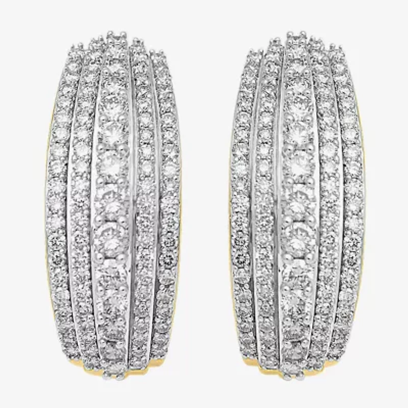 2 CT. T.W. Natural White Diamond 10K or 14K White or Yellow Gold 22.9mm Hoop Earrings