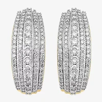 2 CT. T.W. Natural White Diamond 10K or 14K White or Yellow Gold 22.9mm Hoop Earrings
