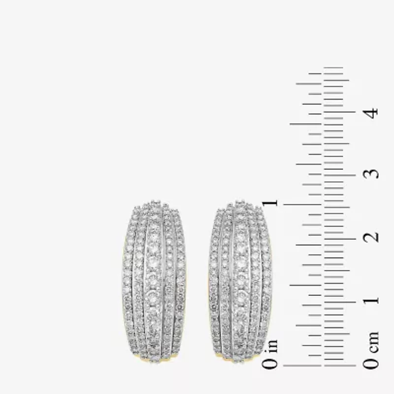 2 CT. T.W. Natural White Diamond 10K or 14K White or Yellow Gold 22.9mm Hoop Earrings