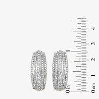 2 CT. T.W. Natural White Diamond 10K or 14K White or Yellow Gold 22.9mm Hoop Earrings