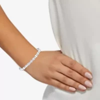 17 C.T. T.W Womens Lab Grown White Diamond 10K White Gold Tennis Bracelet