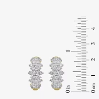 Womens 2 CT. T.W. Natural White Diamond 10K Gold 16mm Hoop Earrings