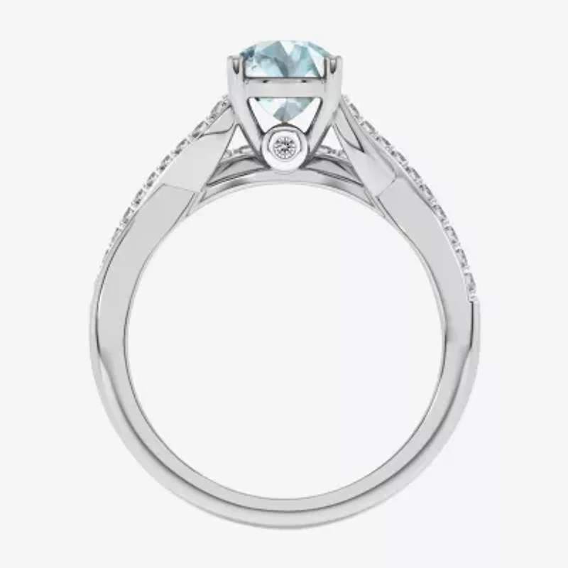 Modern Bride Gemstone Womens 1/8 CT. T.W. Genuine Green Emerald 10K Gold Oval Side Stone Bridal Set