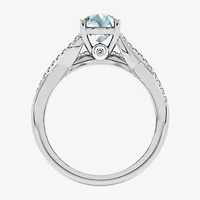 Modern Bride Gemstone Womens 1/8 CT. T.W. Genuine Green Emerald 10K Gold Oval Side Stone Bridal Set