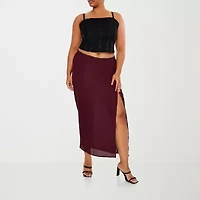 Forever 21 Maxi Skirt Womens Juniors Plus High Rise Long A-Line