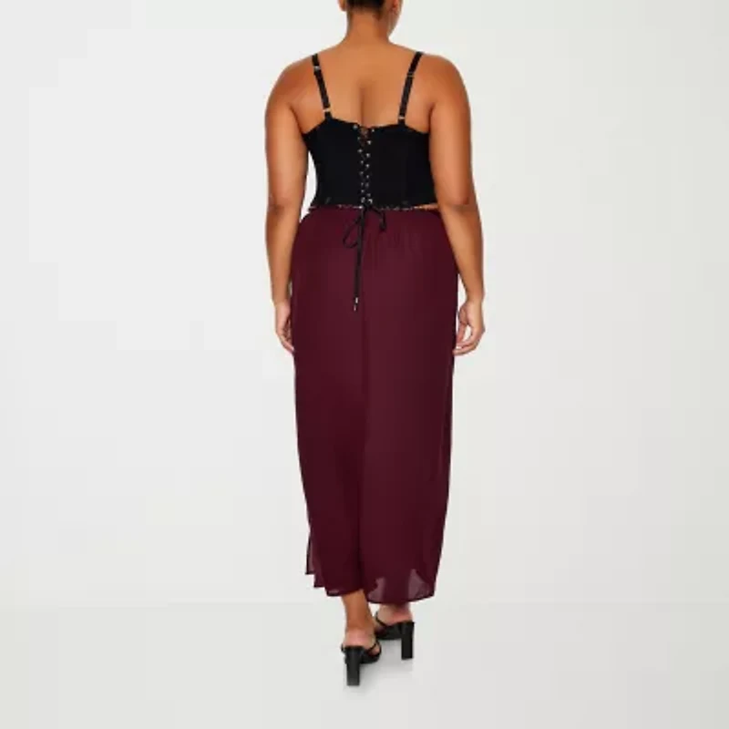 Forever 21 Maxi Skirt Womens Juniors Plus High Rise Long A-Line