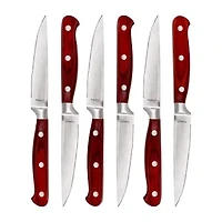 BergHOFF Pakka Wood Stainless Steel 7-pc. Steak Knife Set with Wood Case