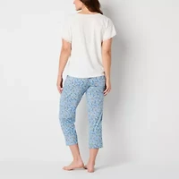Liz Claiborne Womens Round Neck Short Sleeve 2-pc. Tall Pajama Sets