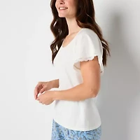 Liz Claiborne Womens Round Neck Short Sleeve 2-pc. Tall Pajama Sets