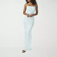 B. Smart Womens Sleeveless Sequin Scroll Juniors Bodycon Dress