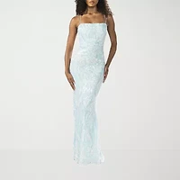 B. Smart Womens Sleeveless Sequin Scroll Juniors Bodycon Dress