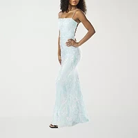B. Smart Womens Sleeveless Sequin Scroll Juniors Bodycon Dress