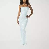 B. Smart Womens Sleeveless Sequin Scroll Juniors Bodycon Dress