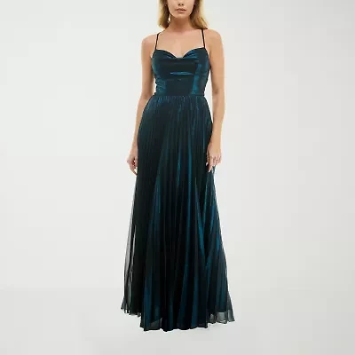 B. Smart Metallic Womens Sleeveless Juniors A-Line Dress
