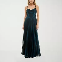B. Smart Metallic Womens Juniors Sleeveless A-Line Dress