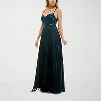 B. Smart Metallic Womens Juniors Sleeveless A-Line Dress