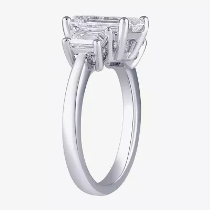 Love Lives Forever (F / Si2) Womens 4 CT. T.W. Lab Grown White Diamond 10K Gold 3-Stone Engagement Ring