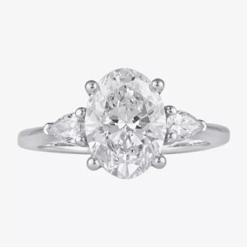 Love Lives Forever (G / I1) Womens 1 1/5 CT. T.W. Lab Grown White Diamond 10K Gold Round 3-Stone Engagement Ring