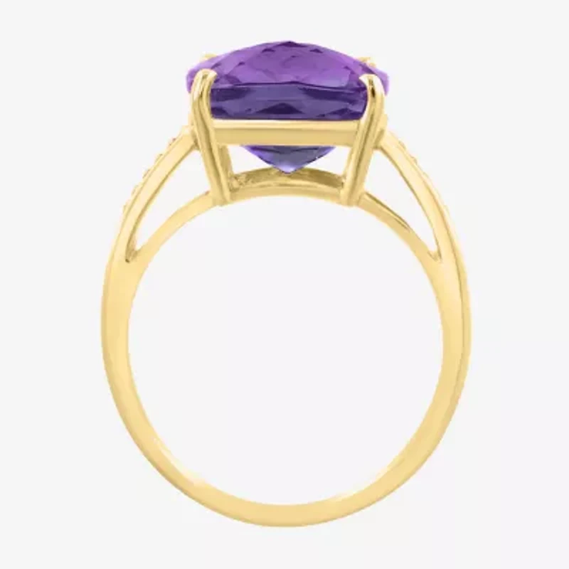 Effy  Womens Genuine Gemstone 14K White, Yellow, or Rose Gold Cushion Cocktail Ring