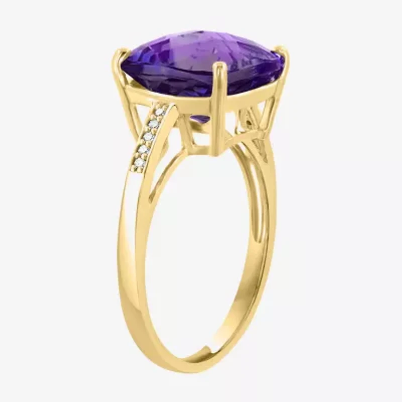 Effy  Womens Genuine Gemstone 14K White, Yellow, or Rose Gold Cushion Cocktail Ring