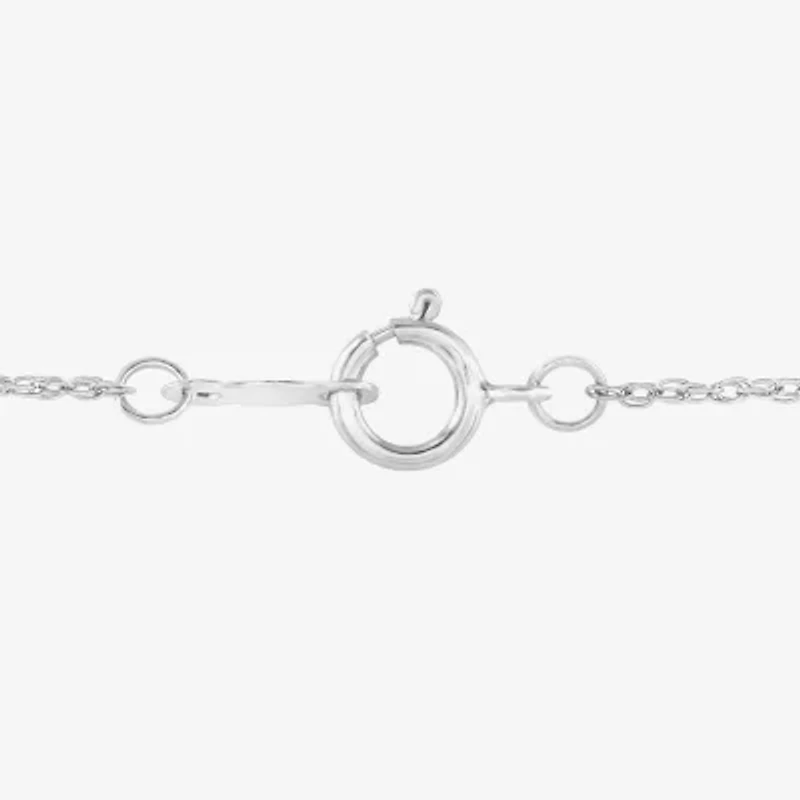 Yes Womens Diamond Accent Natural White Diamond Sterling Silver Heart 18 Inch Pendant Necklace