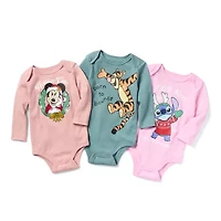 Disney Baby Girls Minnie Mouse Crew Neck Long Sleeve Bodysuit